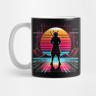 Neon Samurai: Retro Sunset Mug